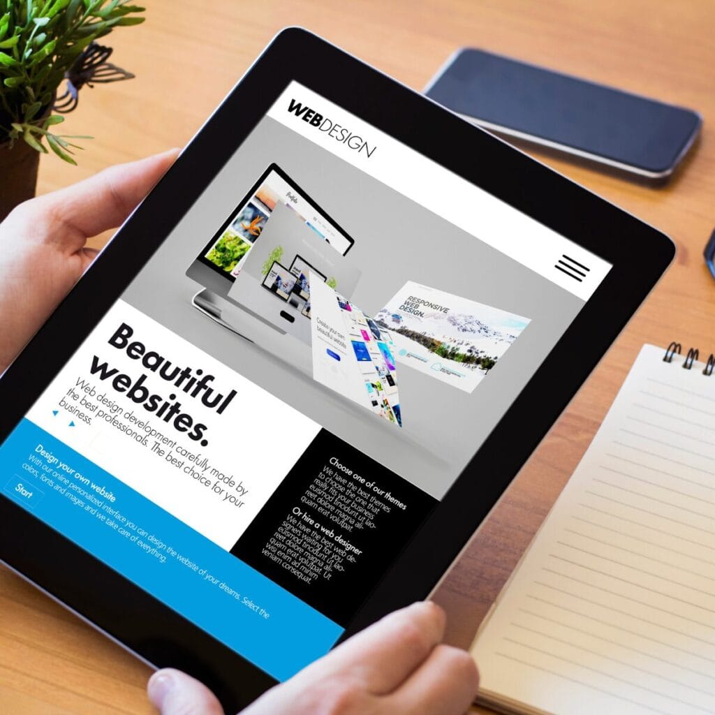 Responsive website design on mobile and desktop