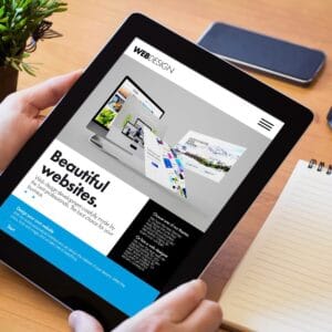 Responsive website design on mobile and desktop