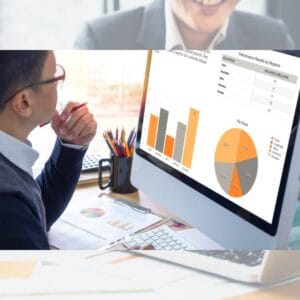 Small business reviewing digital ad performance on screen