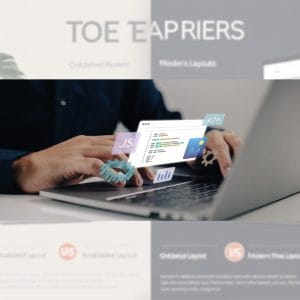 Website comparison showing outdated and modern layouts side by side